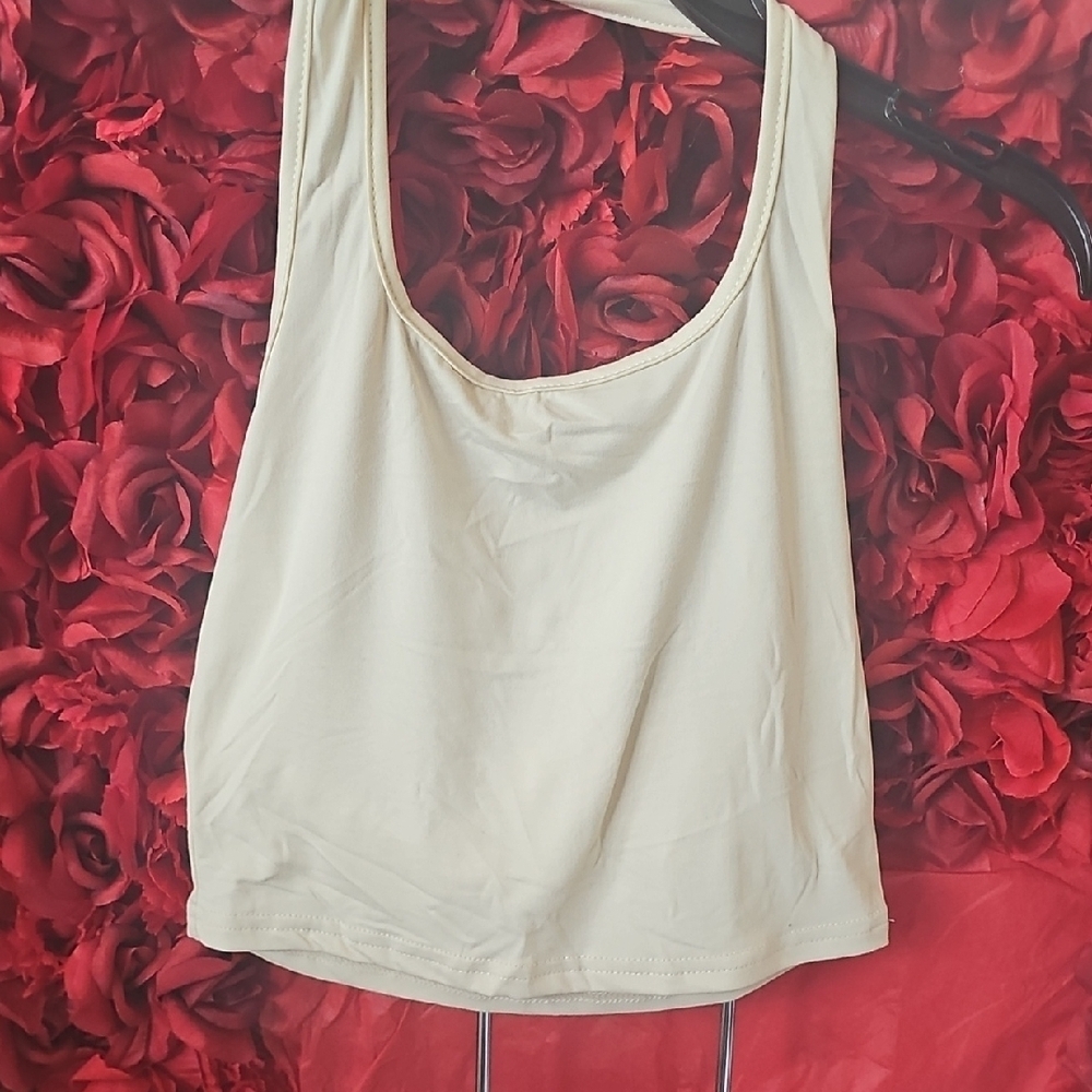 SHEIN Girls Cream Halter Style Tank Top Size 12 Years